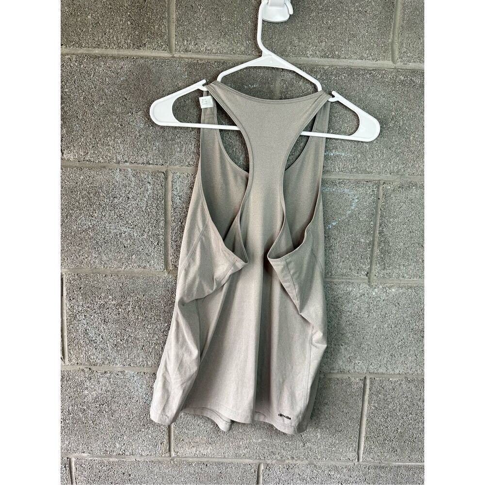 Adidas Climalite Scoop Neck Racerback Activewear Tank Top Gray Size Medium - Picture 4 of 5
